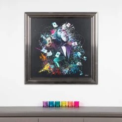 Shh Colourful Vegas Poker Monkey Framed Picture 90 X 90