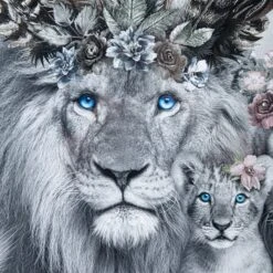 Shh One Cub Lion Family Framed Picture 90 X 90 -Taskers Sale Shop shh one cub lion family framed picture 90 x 90 shh 9090 lion family 1 wm met 30198328590422