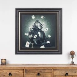 Vegas Poker Monkey Framed Picture 90 X 90