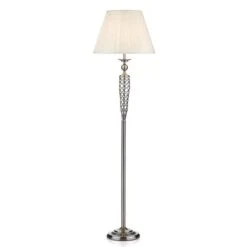 Zaragoza Floor Lamp Complete With Shade Satin Chrome