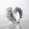 Silver Heart Angel Wings Memorial Ornament - Nan