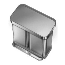Simplehuman Dual Compartments 58L Brushed Steel 9 Simplehuman Dual Compartments 58L Brushed Steel -Taskers Sale Shop simplehuman dual compartments 58l brushed steel s human dual compartments 58l bs 28779734302806