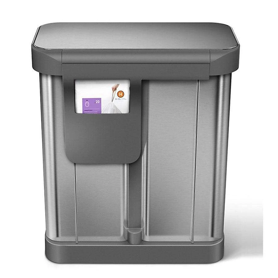 Simplehuman Dual Compartments 58L Brushed Steel 4 Simplehuman Dual Compartments 58L Brushed Steel - Image 2