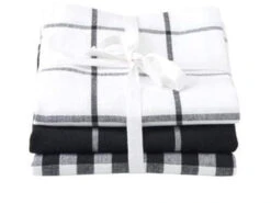 Stow Green Kensington Black Check Tea Towels 3 Pack
