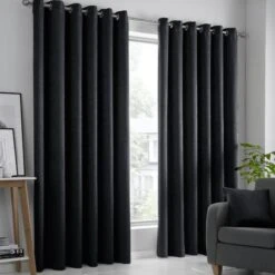 Fusion Strata Curtains - Black