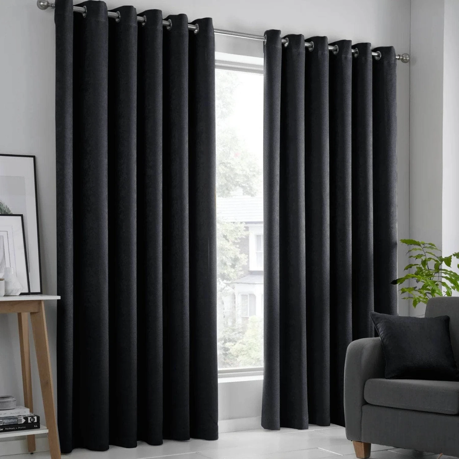 Fusion Strata Curtains - Black 3 Fusion Strata Curtains - Black