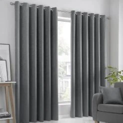 Fusion Strata Curtains - Charcoal