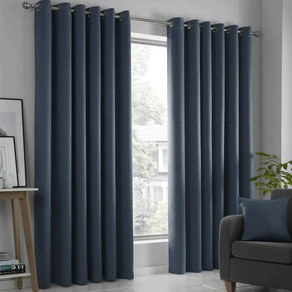 Fusion Strata Curtains - Navy 3 Fusion Strata Curtains - Navy