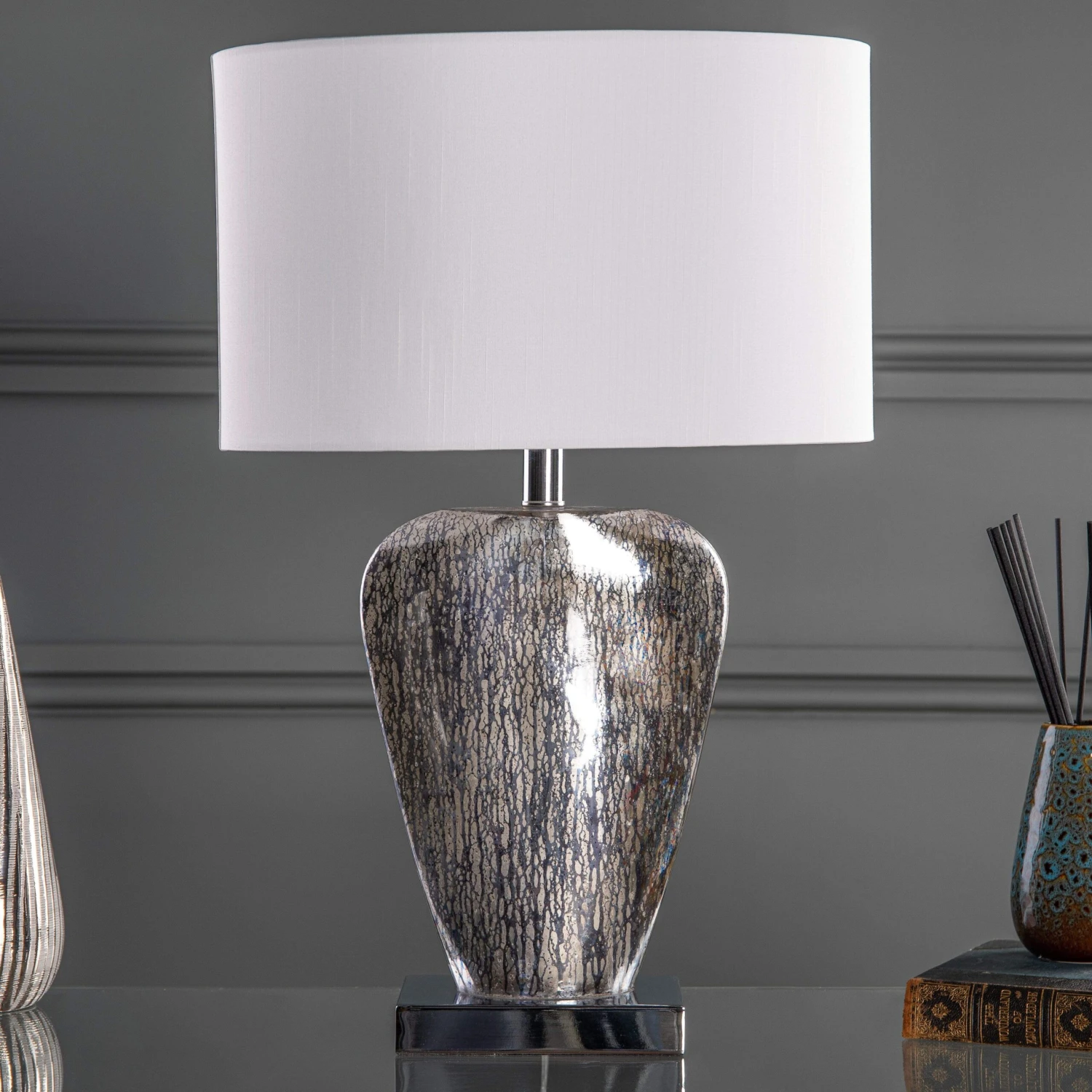Coin Table Lamp Mercury Gold With Cream Shade 3 Coin Table Lamp Mercury Gold With Cream Shade