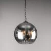 3 Light Smoked Glass Black And Chrome Ball Pendant