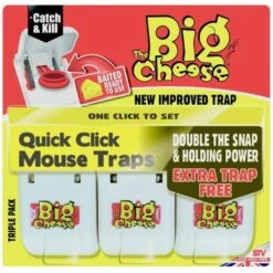 The Big Cheese Quick Click Mouse Traps - 3 Pack