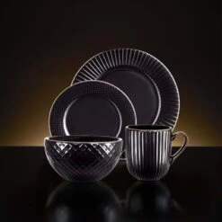 Tower Empire Black 16 Piece Dinner Set 14 Tower Empire Black 16 Piece Dinner Set -Taskers Sale Shop tower empire black 16 piece dinner set rkw tower empire dinner set black 16p 16505007145046
