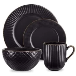 Tower Empire Black 16 Piece Dinner Set