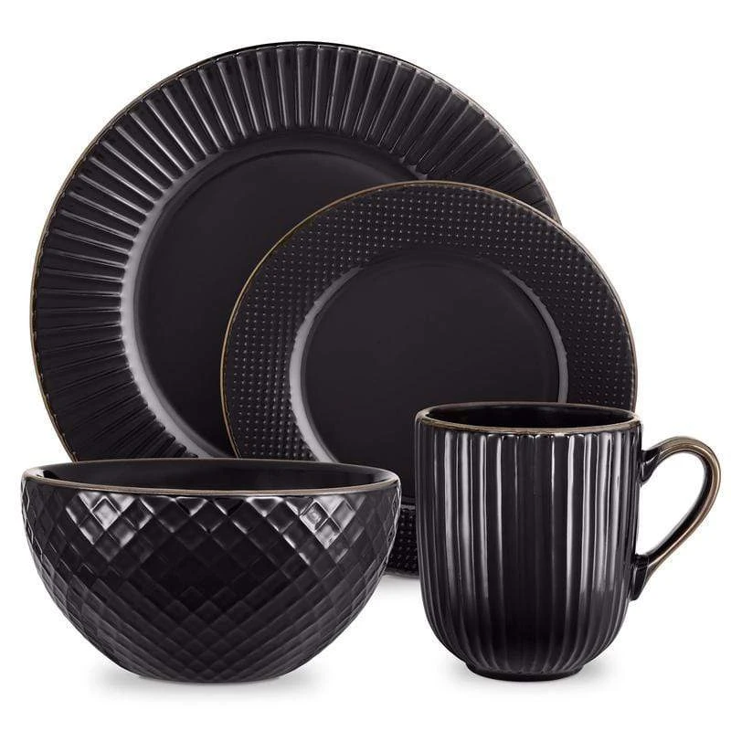 Tower Empire Black 16 Piece Dinner Set 3 Tower Empire Black 16 Piece Dinner Set