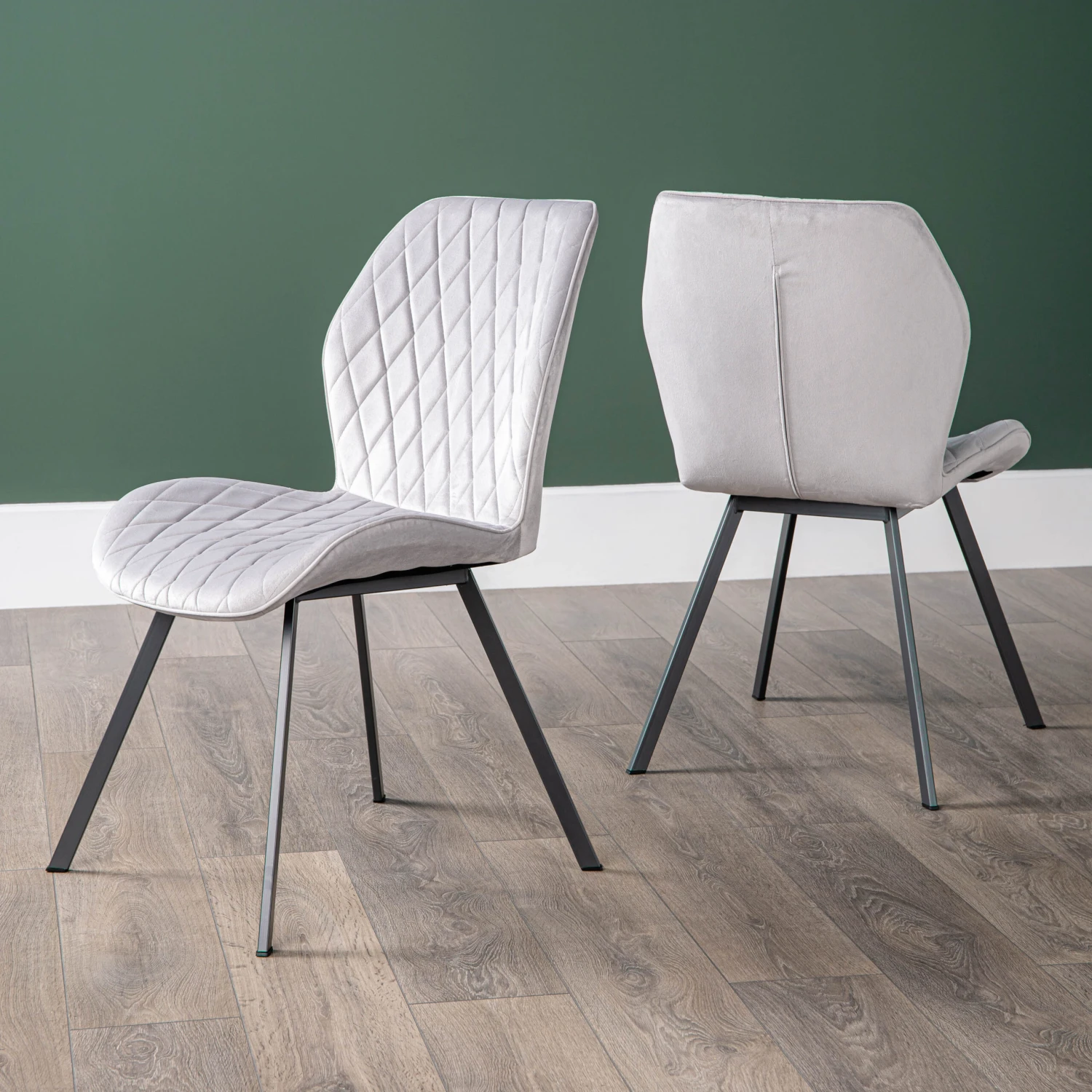 Vancouver Silver Velvet Dining Chair 4 Vancouver Silver Velvet Dining Chair - Image 2