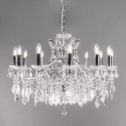 William Francis 12 Light Chrome Shallow Chandelier Ceiling Light