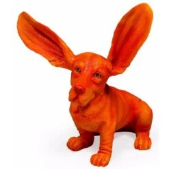 Orange Surprised Basset Hound Figure