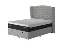 Tempur® Woodbridge Headboard -Taskers Sale Shop woodbridge ottoman bedframe angled mattress smartcool soho light grey 1