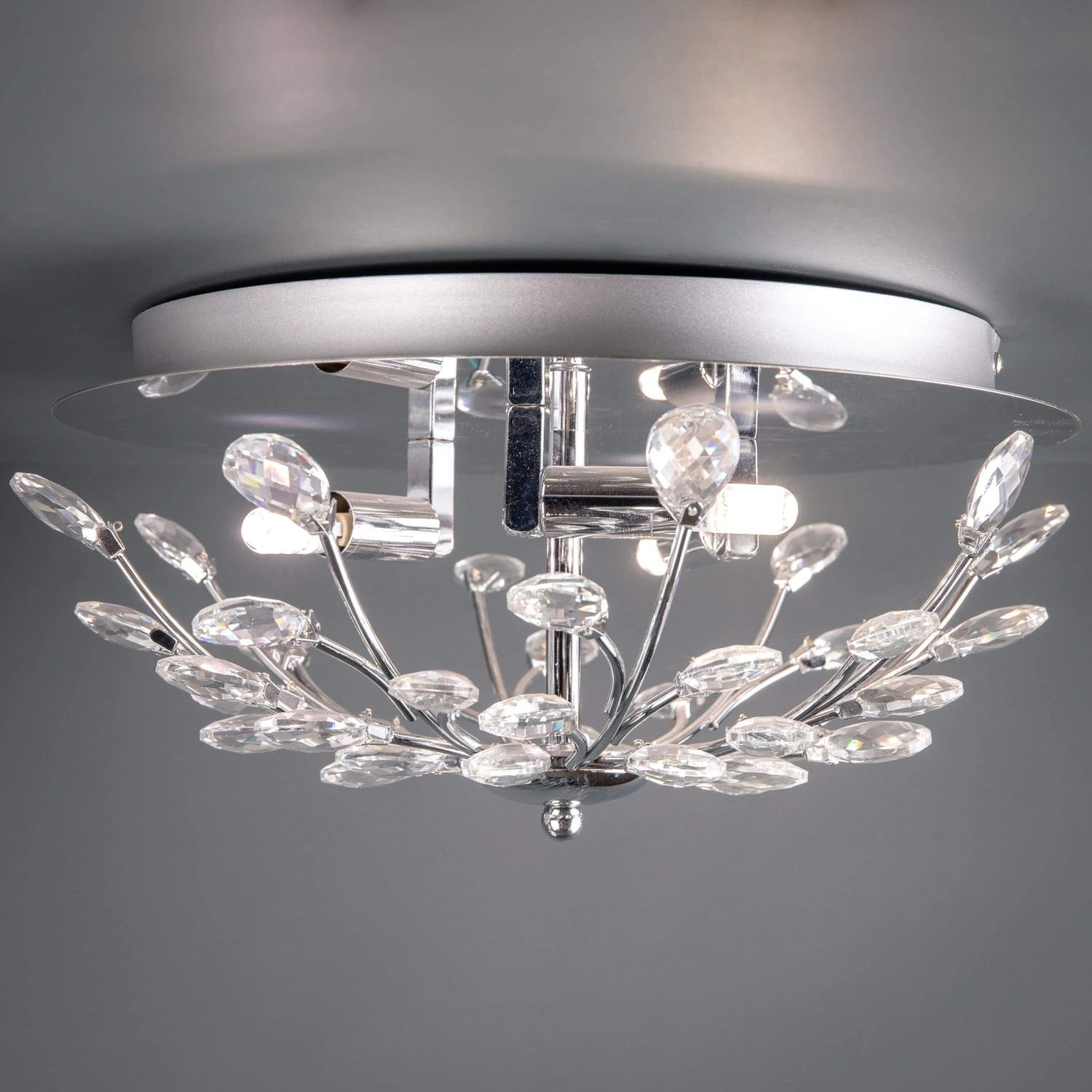 Luarca 3 Light Flush Flora Crystal Ceiling Light 4 Luarca 3 Light Flush Flora Crystal Ceiling Light - Image 2